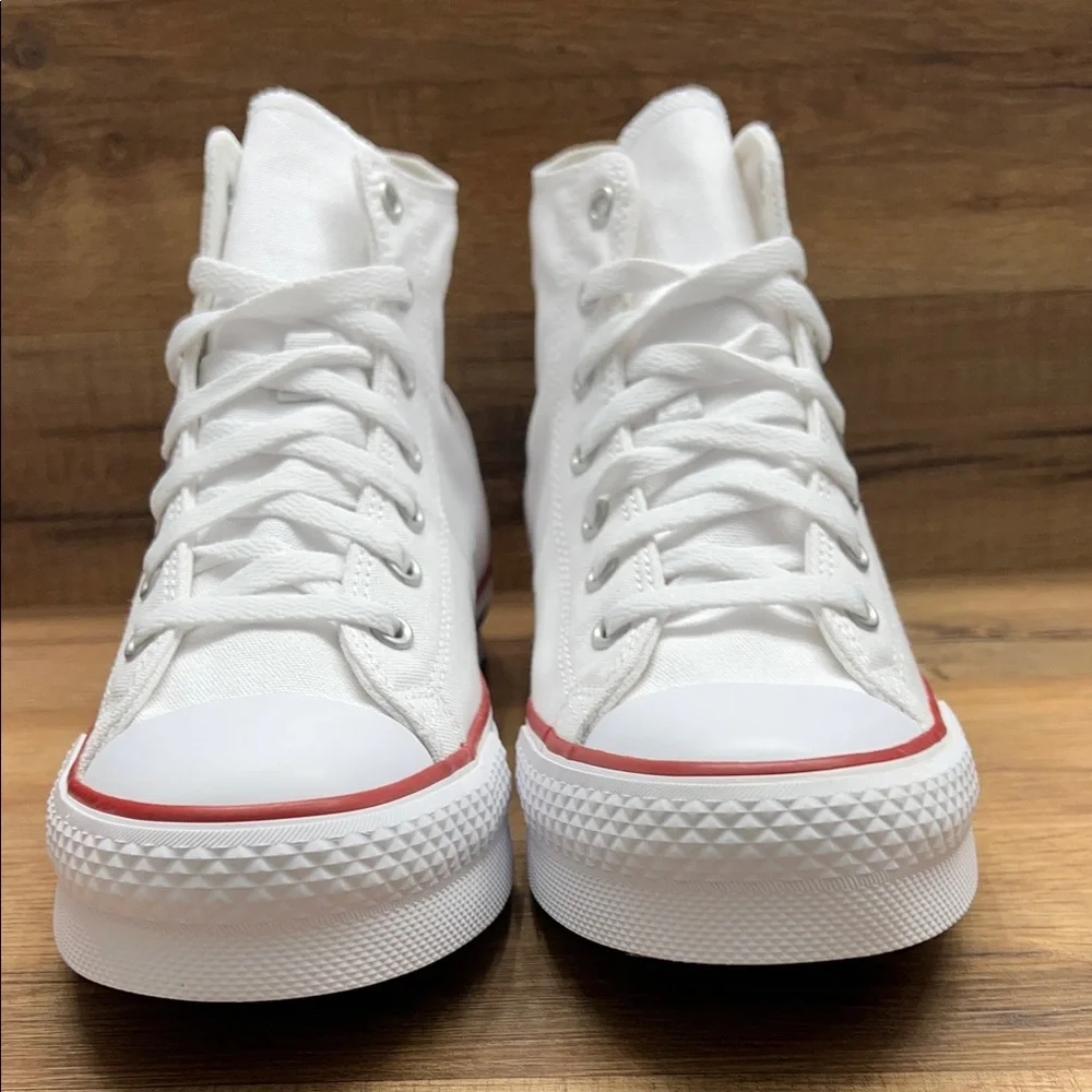 Converse All Star White Canvas High-Tops platform